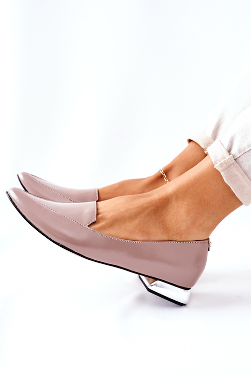 Лофери на сріблястих підборах Laura Messi 2013 Cappuccino