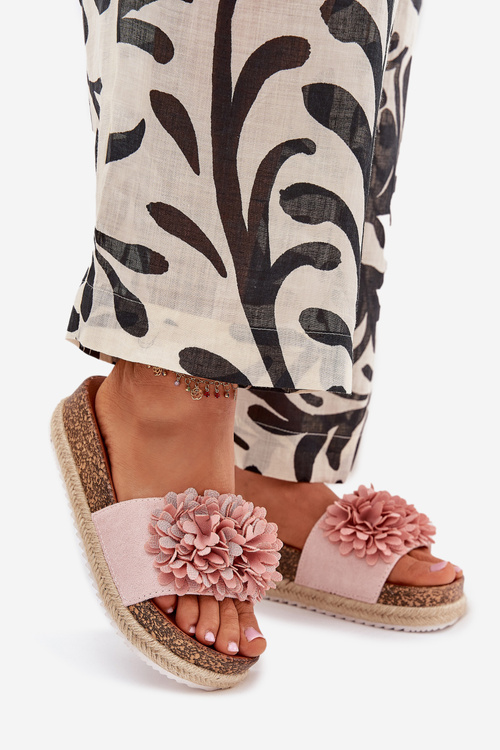 Жіночі Сандалі На Платформі З Декоративними Квітами Рожеві Тессара