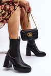 Жіночі чорні ботильйони на підборах Piovere