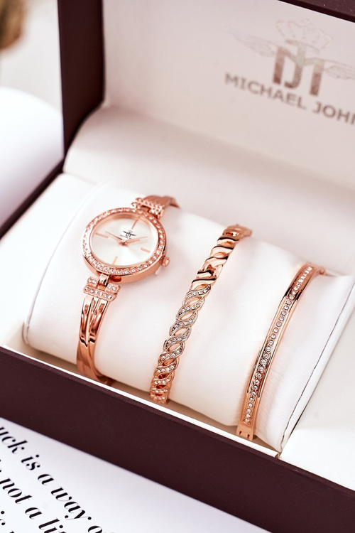 Набір годинників і два браслети Michael John Rose Gold