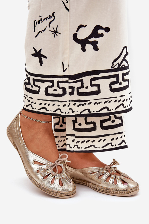 Плоскі Балетки З Природної Шкіри Zazoo 10179 Золоті