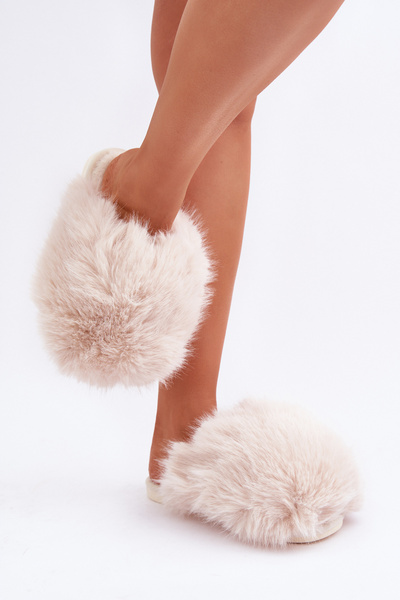 Жінночі Пухнасті Тапочки Світло-бежеві Wladisa