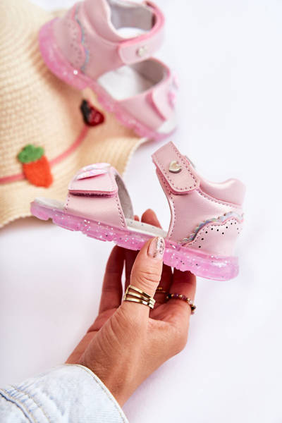 Зручні дитячі босоніжки з декором Pink Cayo