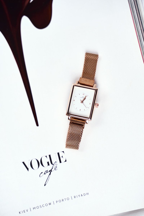 Жіночий годинник Giorgio & Dario з магнітом Pink Gold Quadro