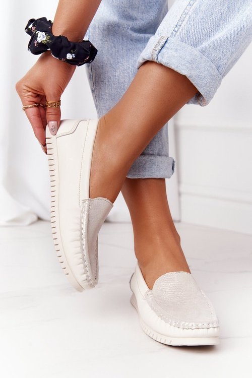 Жіночі шкіряні мокасини S.Barski 97630 Екрю