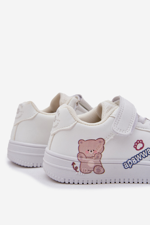 Дитячі Кросівки На Липучці З Ведмедиком Білі Callexia