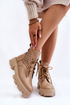 Ажурні шкіряні чоботи бежеві Abilene
