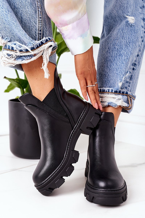 Утеплені черевики Челсі чорні з хештегом