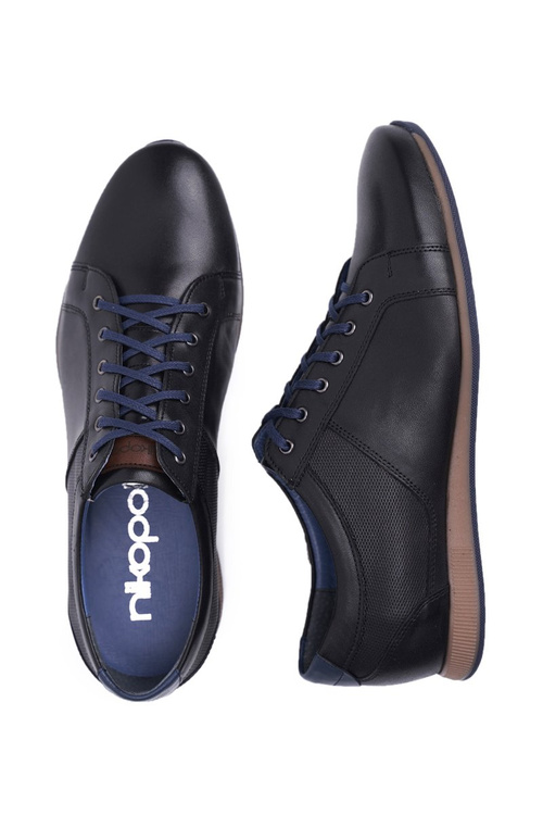 Чоловічі повсякденні шкіряні напівчоботи Nikopol Black 1730