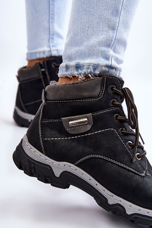 Жіночі черевики Trapper теплі на блискавці чорні Jake