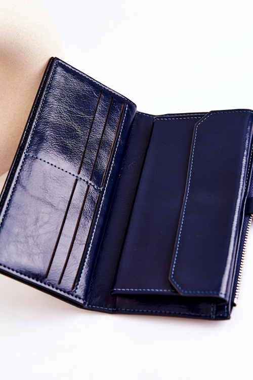 Великий шкіряний гаманець з магнітом Navy Nereva