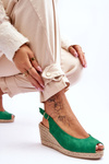 Замшеві босоніжки на танкетці Green Elsie 
