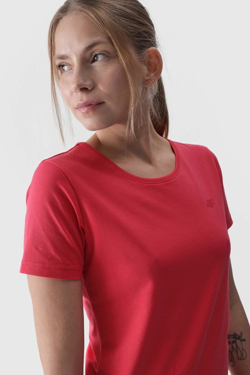 Жіноча гладка футболка з логотипом рожева 4F 4FWMM00TTSHF1845-62S