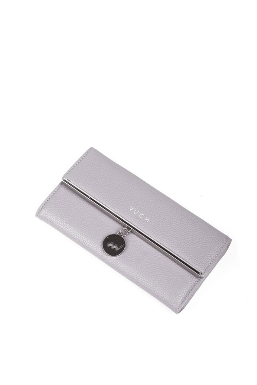 Великий жіночий гаманець з емблемою сірий Mailin