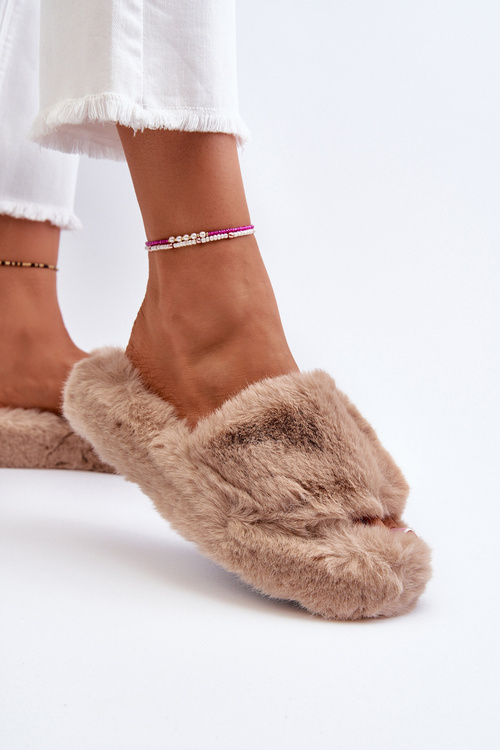 Жіночі хутряні тапочки бежеві Stepia