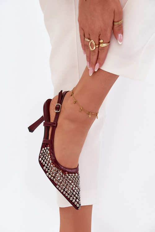 Туфлі на шпильці бордові Selinna