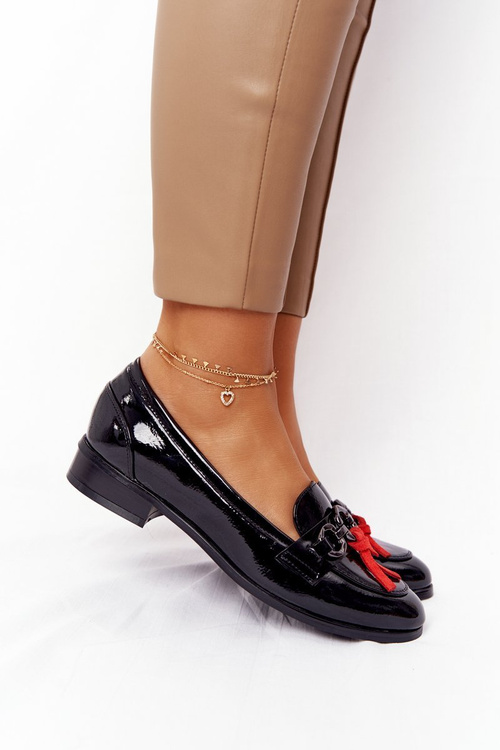 Елегантні жіночі лофери Vinceza 10585 лаковані чорні