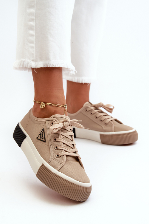 Низькі жіночі кросівки коричневого кольору Enalae