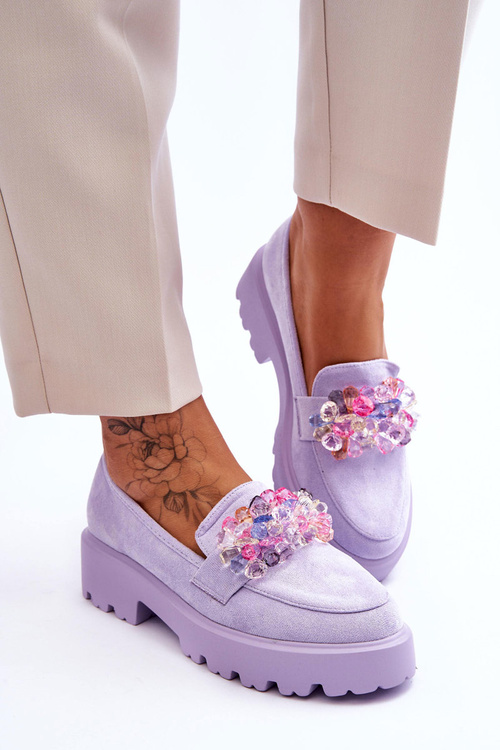 Жіночі лофери на платформі з прикрасами Violet Brenda