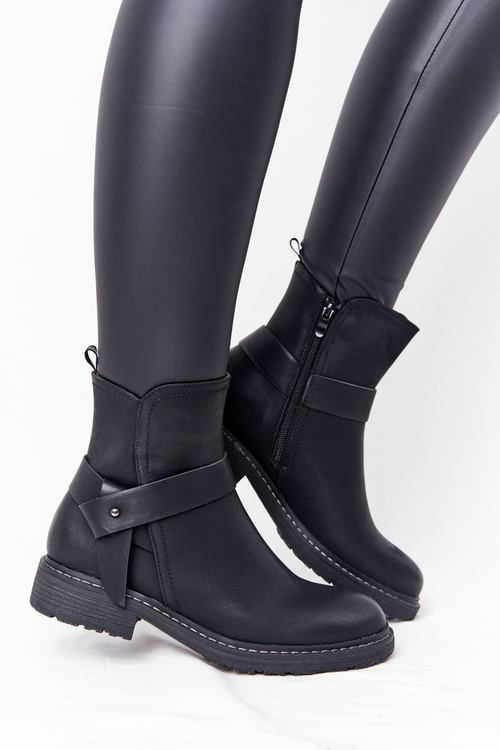 Чоботи жіночі утеплені чорні Alivia