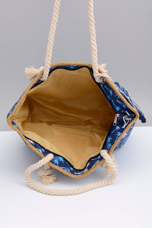 Жіноча темно-синя велика пляжна сумка