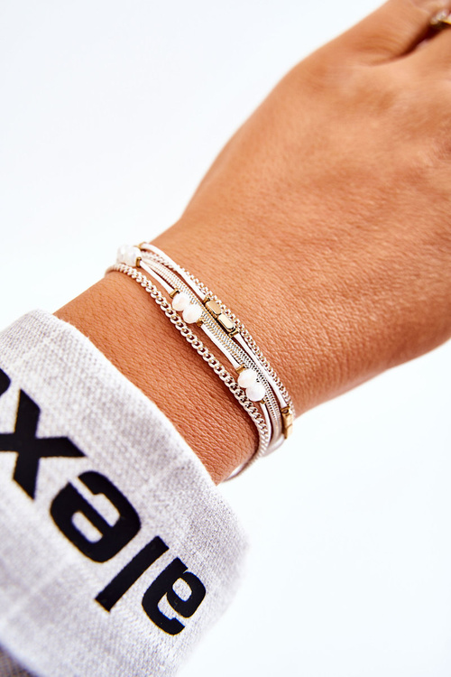 Жіночий регульований браслет з кристалами Білий