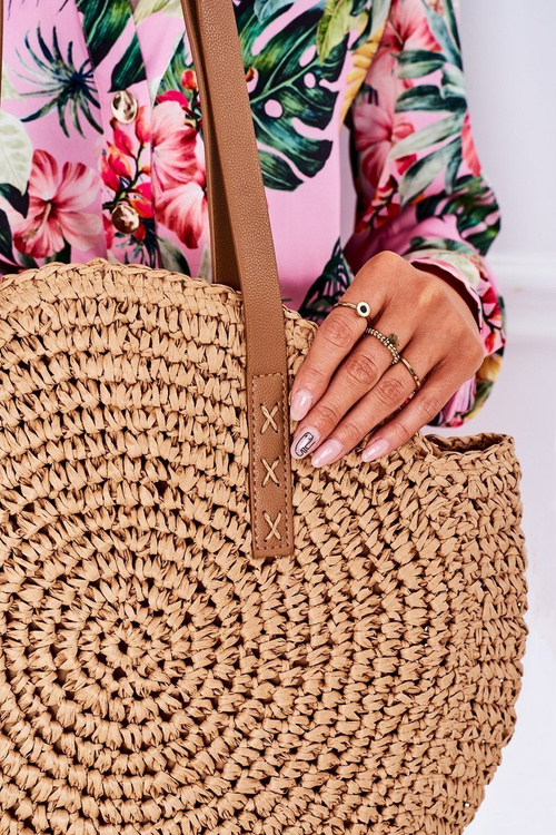 Плетена сумка через плече BRUNO ROSSI Camel