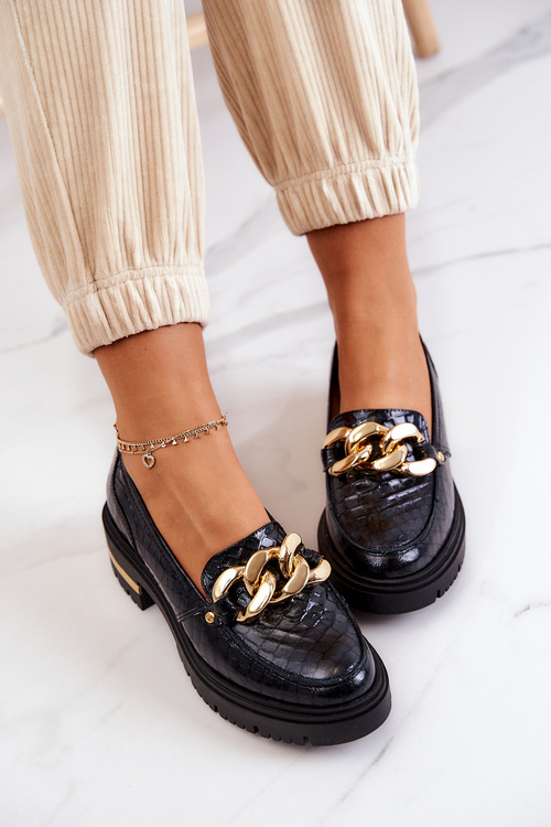 Жіночі лофери Шкіряні лофери чорні Mollie