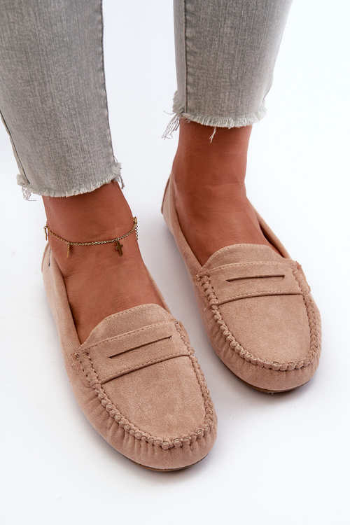 Жіночі бежеві лофери зі штучної замші Rerceria