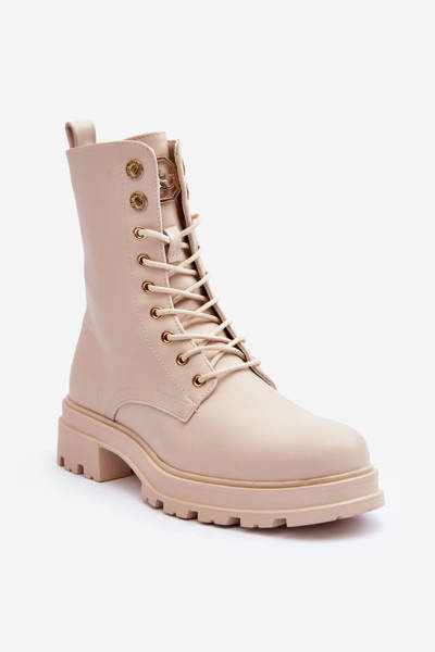 Шкіряні лофери Черевики з декором бежеві Yemannis