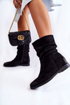 Жіночі замшеві високі чоботи Black Venis