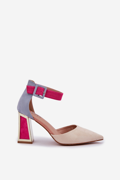 Сандалі На Каблуках З Загостреними Носами Світло Бежеві Геккарія