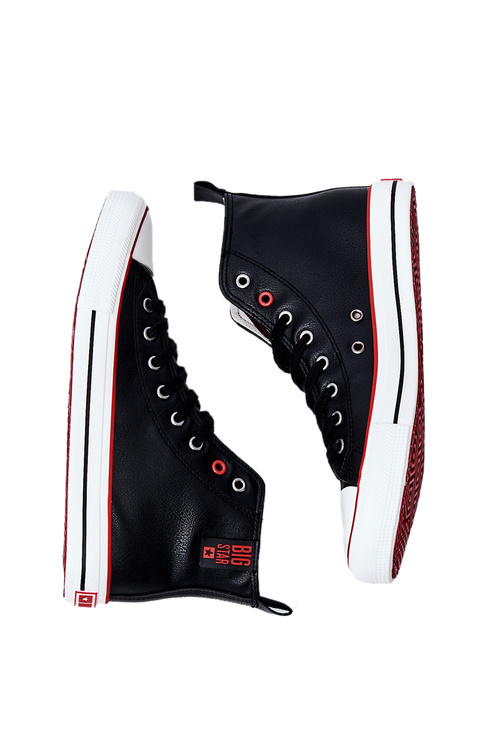 Чоловічі високі шкіряні кросівки BIG STAR JJ174070 Чорні