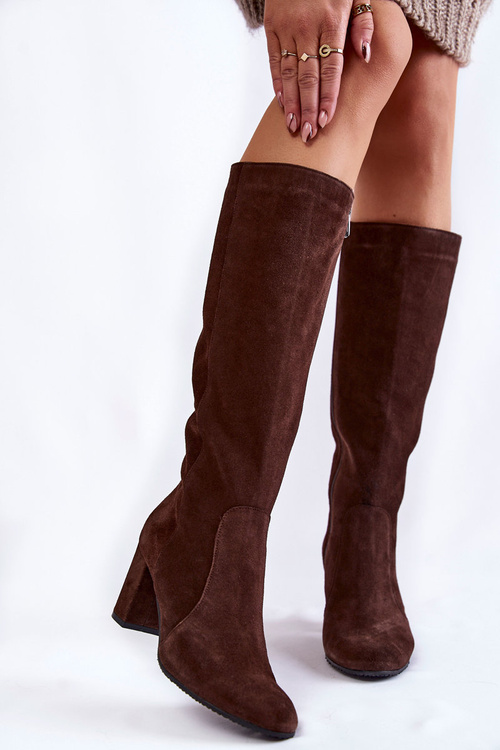 Жіночі ботфорти Laura Messi Leather 1415 Brown