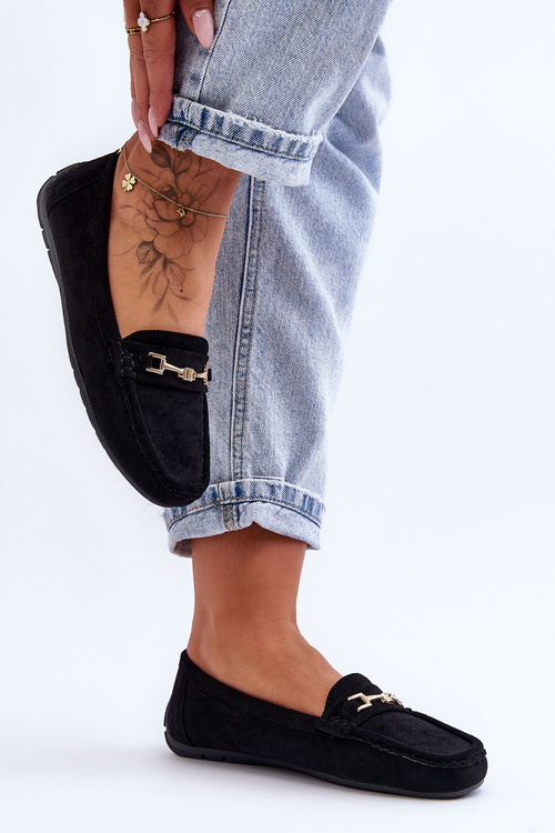 Жіночі класичні замшеві лофери Black Corinell