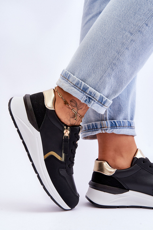 Жіноче спортивне взуття на блискавці чорного кольору Larisa