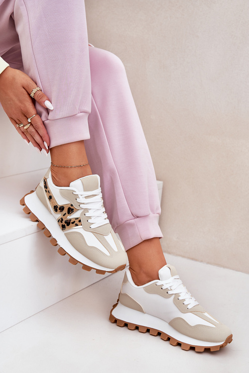 Кросівки Спортивне Взуття Жіноче Леопардове Бежеве Калелія