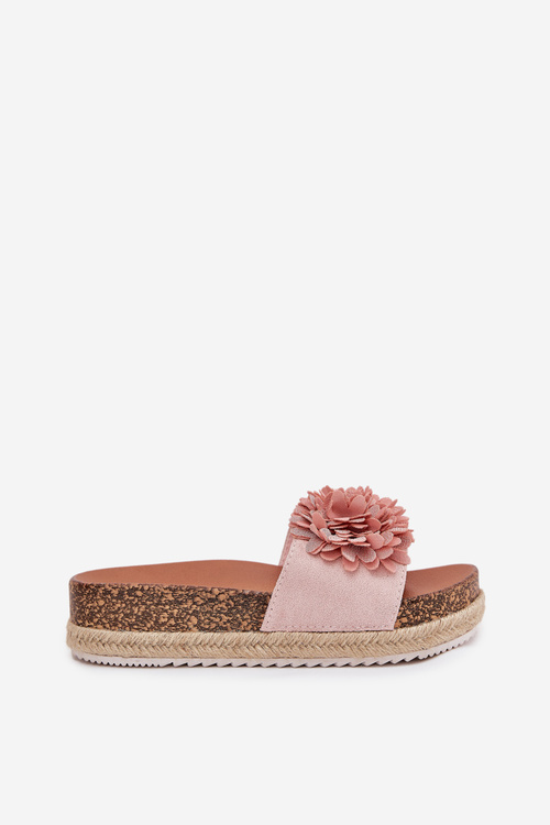 Жіночі Сандалі На Платформі З Декоративними Квітами Рожеві Тессара