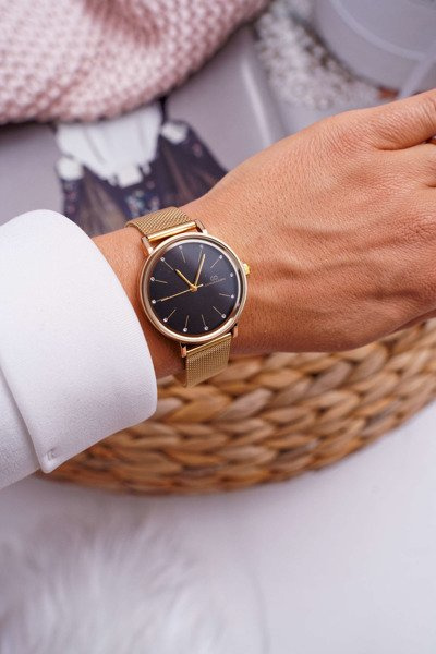 Жіночий годинник Giorgio & Dario Mesh Gold Black Dial Oreno