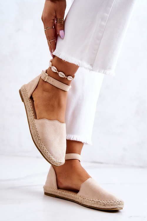 Жіночі еспадрільї з пряжкою Bonetti світло-бежеві