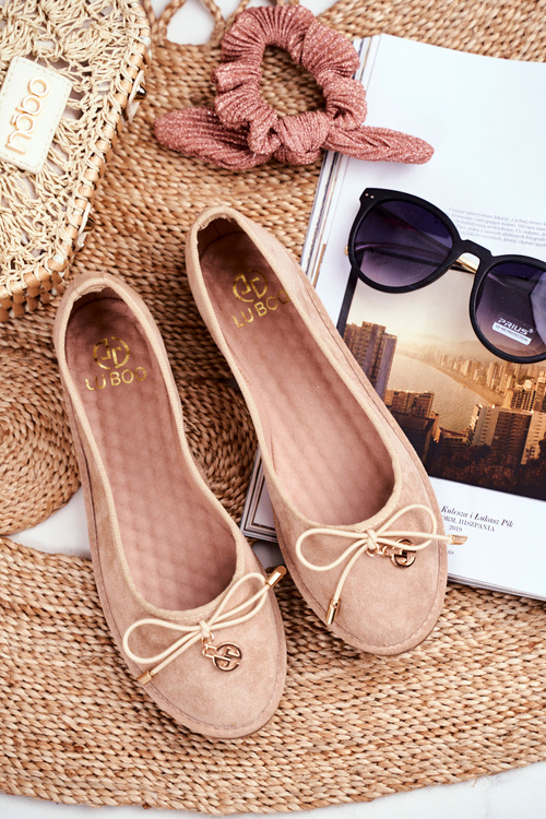 Жіночі балетки Lu Boo Beige Suede Layla