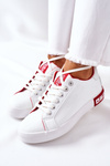 Жіночі шкіряні кросівки BIG STAR II274032 біло-червоні