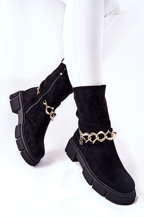 Чорні замшеві робочі черевики Hellio