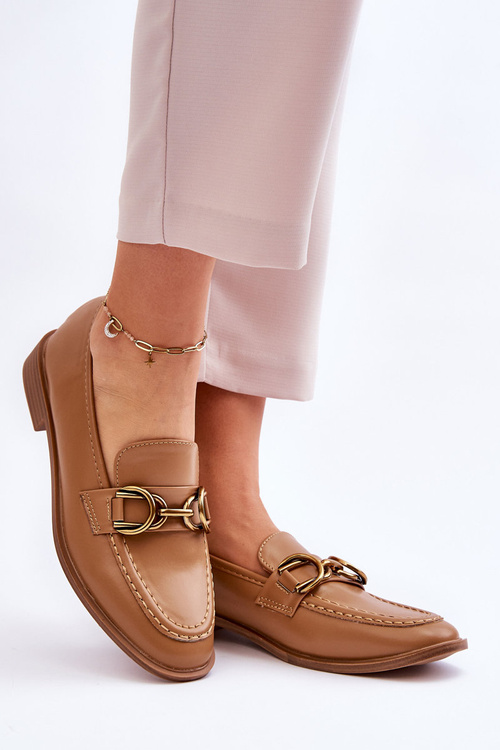 Класичні жіночі лофери коричневого кольору Lorien