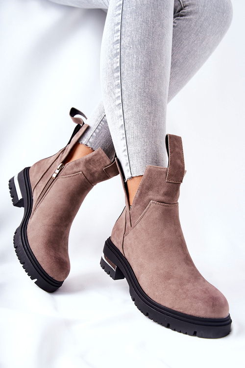 Утеплені черевики челсі на блискавці Cappucino My Way