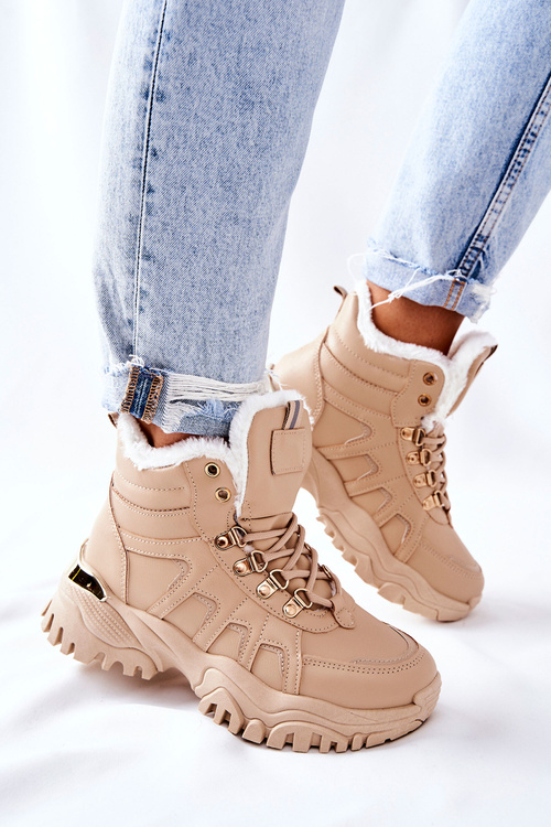 Жіночі утеплені чоботи бежеві Hareshaw