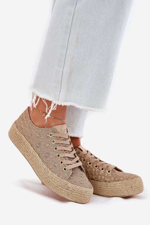Візерункові Жіночі Кросівки На Платформі З Плетінням Lee Cooper LCW-25-08-3646L Khaki