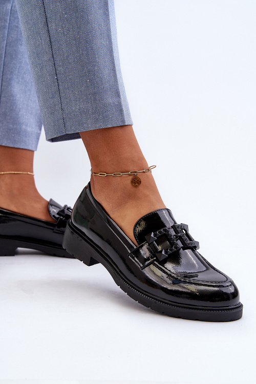 Лаковані жіночі мокасини з орнаментом S.Barski HY371A