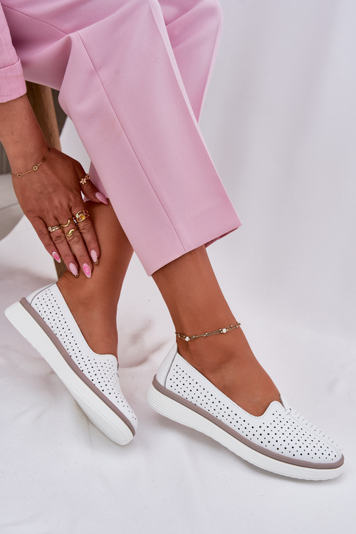 Шкіряні Жіночі Напівчеревики Білі Ліаруна