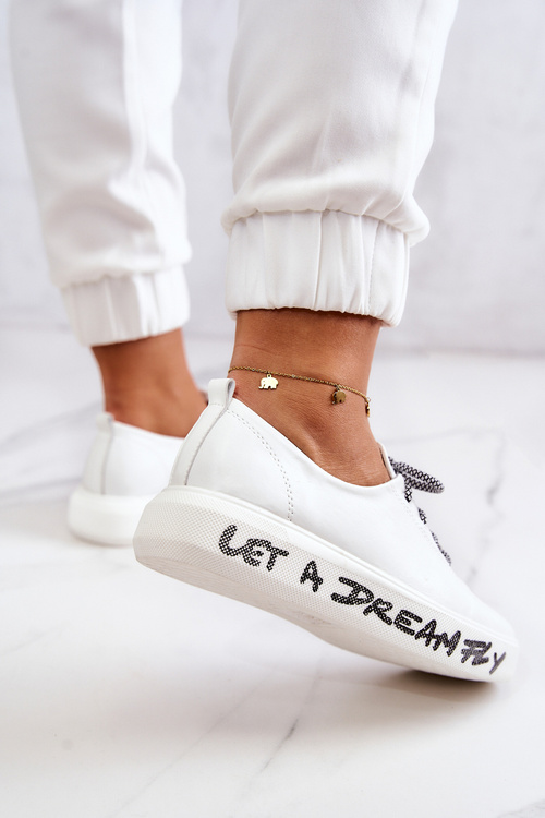 Жіночі шкіряні кросівки на платформі White Marien